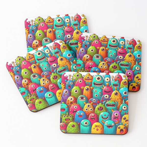 Item preview, Collection of colourful mosters. designed and sold by EdgyEdgeArt.