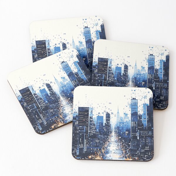 Item preview, Blue modern urban street designed and sold by Mobius Spot Collective.