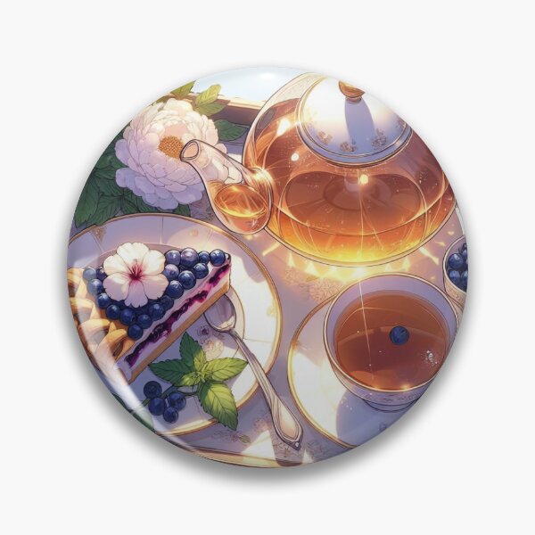 Item preview, blueberry pie and tea food tray designed and sold by SunsetStar.