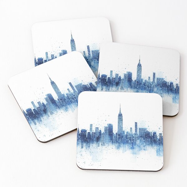 Item preview, Blue metropolitan architecture panorama designed and sold by Mobius Spot Collective.