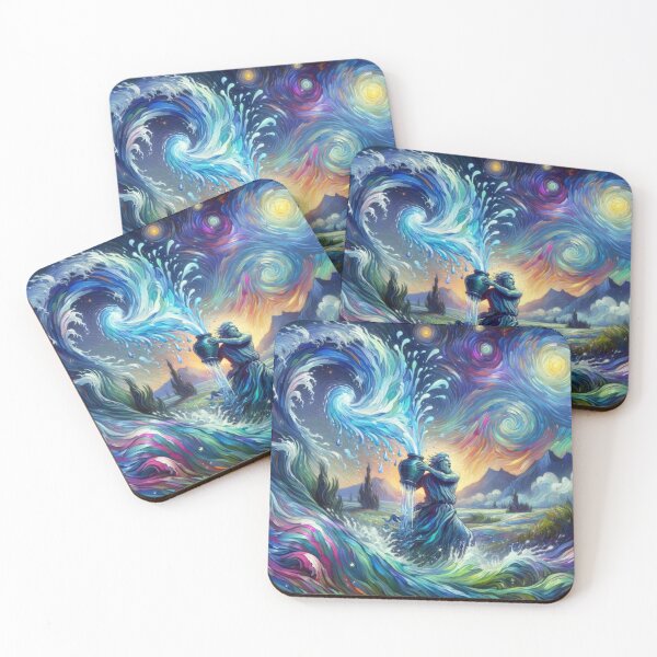Item preview, Aquarius Zodiac sign inspired by Van Gogh designed and sold by ZodiBlend.