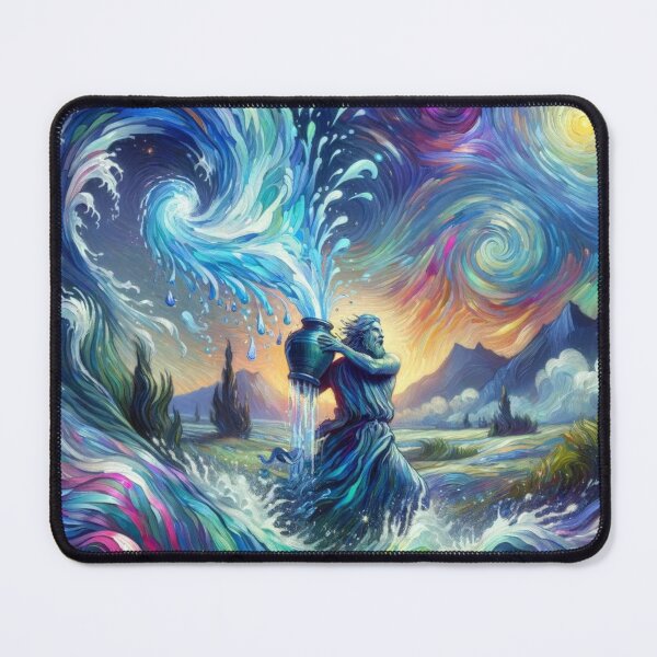 Item preview, Aquarius Zodiac sign inspired by Van Gogh designed and sold by ZodiBlend.
