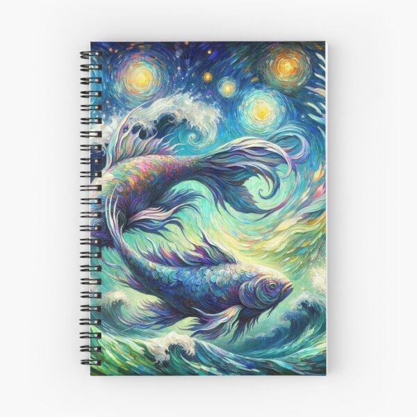Item preview, Pisces Zodiac sign inspired by Van Gogh designed and sold by ZodiBlend.