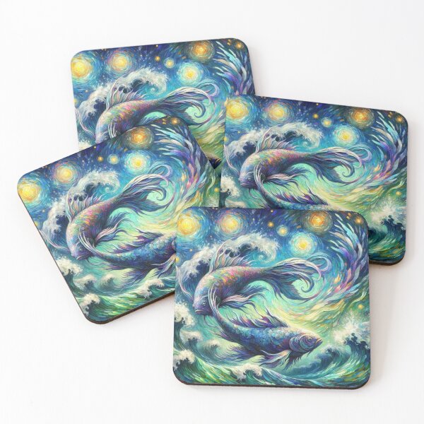 Item preview, Pisces Zodiac sign inspired by Van Gogh designed and sold by ZodiBlend.