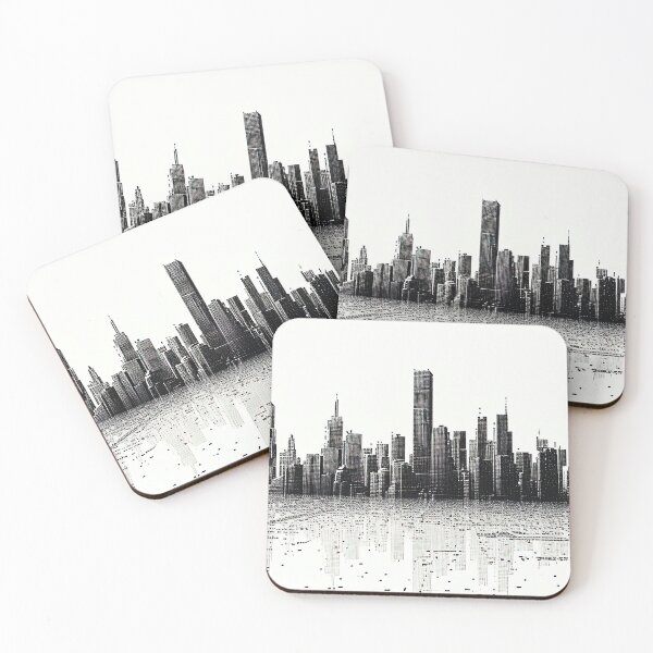 Item preview, Black Modern Cityscape Urban Architecture designed and sold by Mobius Spot Collective.
