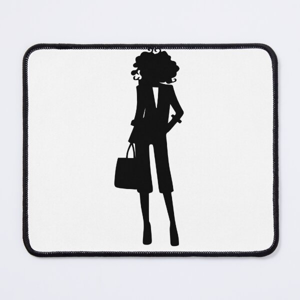 Item preview, silhouette of Woman curly hair wearing high heels , Standing pose holding a Briefcase designed and sold by ployaung.