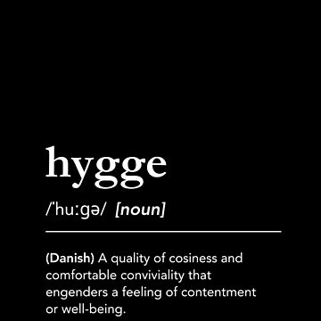 Artwork thumbnail, Hygge definition. Hygge meaning. Hygge pronunciation. Dictionary art black background. Danish words. Hygge feeling by lagunaklein