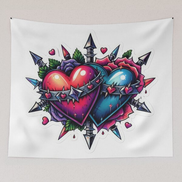 Item preview, Gothic hearts with spikes valentines day goth Sticker designed and sold by Expressions-Sel.