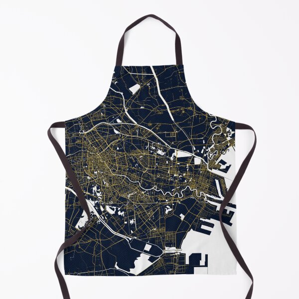 Item preview, Tianjin City Map of China - Gold Art Deco designed and sold by deMAP.