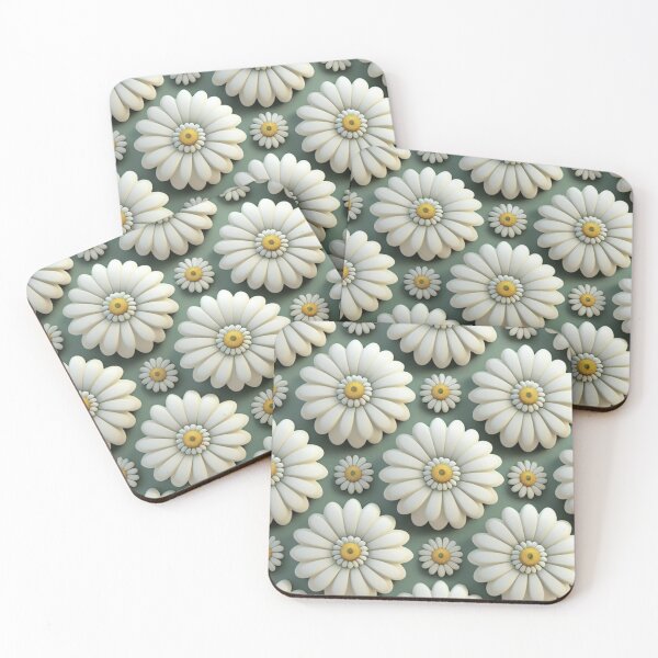 Item preview, 3D Retro Inspired White Sunflower Pattern designed and sold by Memituss.