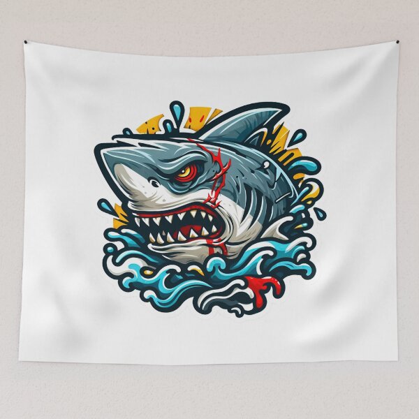 Item preview, Angry White Shark Sea And Sun designed and sold by SimpleP.