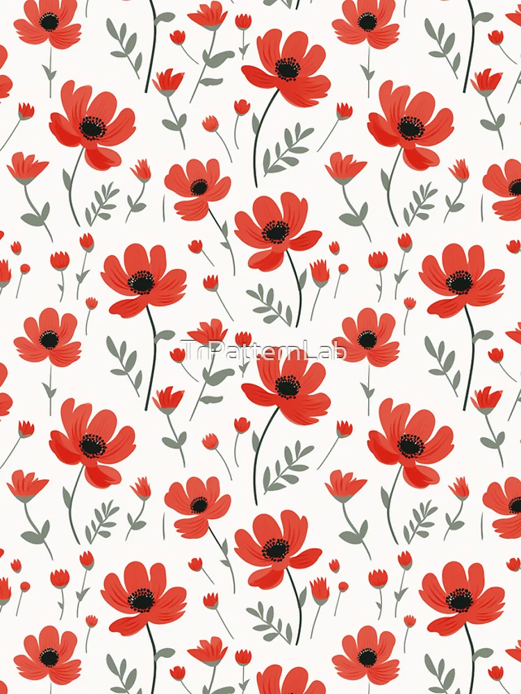 Thumbnail 5 of 5, iPhone Case, Red floral pattern designed and sold by TrPatternLab.
