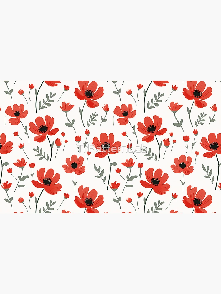 Thumbnail 4 of 4, Coffee Mug, Red floral pattern designed and sold by TrPatternLab.