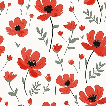 Artwork thumbnail, Red floral pattern by TrPatternLab