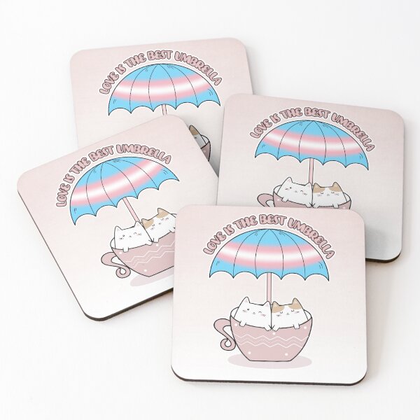 Item preview, Cats in Mug Under Umbrella in Transgender Colors designed and sold by Savchuk-Vova.