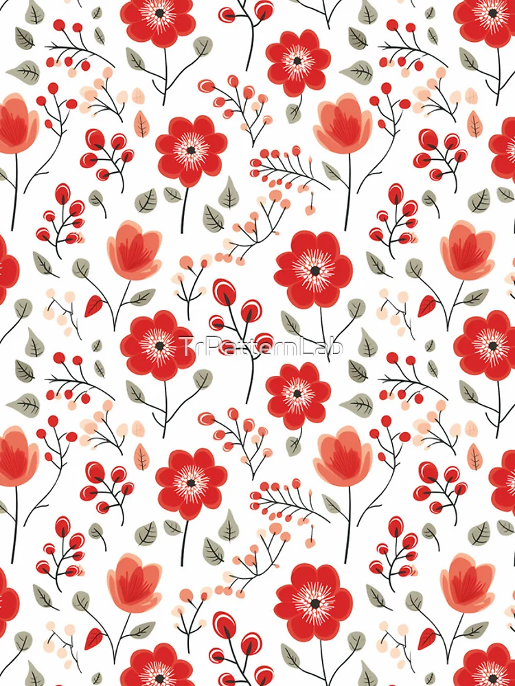 Thumbnail 5 of 5, iPhone Case, Red floral pattern designed and sold by TrPatternLab.