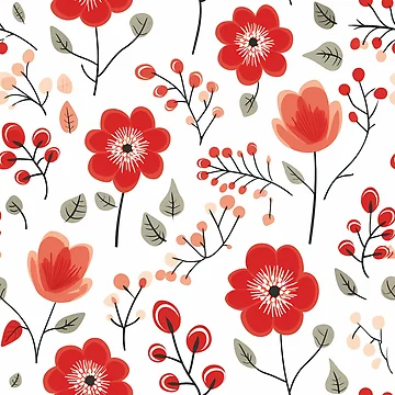 Artwork thumbnail, Red floral pattern by TrPatternLab