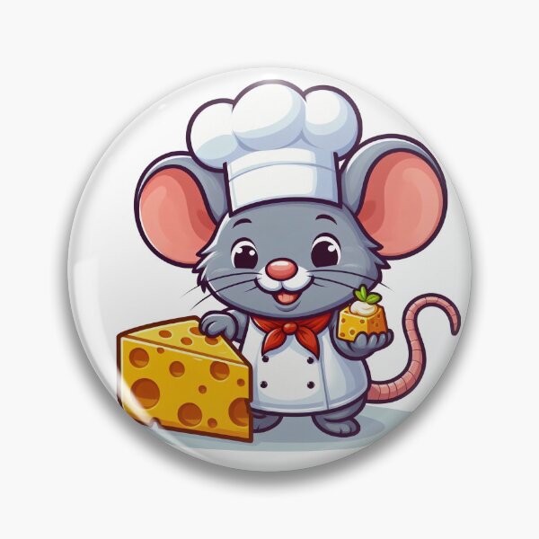 Item preview, mouse wearing chef costume eating cheese designed and sold by MzulhilmiZam.
