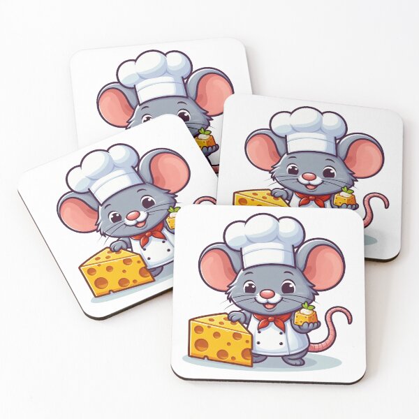 Item preview, mouse wearing chef costume eating cheese designed and sold by MzulhilmiZam.