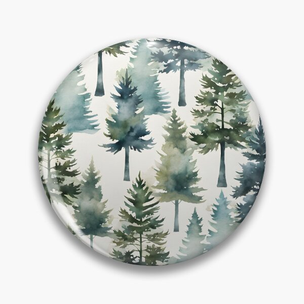 Item preview, Forest pattern watercolor conifers designed and sold by Naturitude.