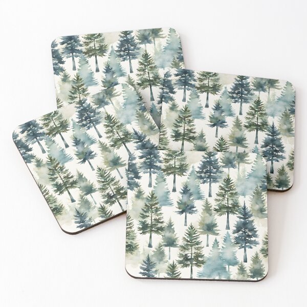 Item preview, Forest pattern watercolor conifers designed and sold by Naturitude.