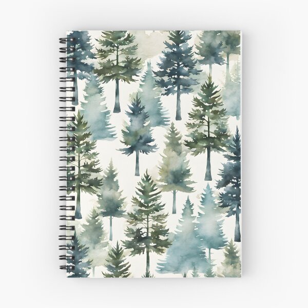Item preview, Forest pattern watercolor conifers designed and sold by Naturitude.
