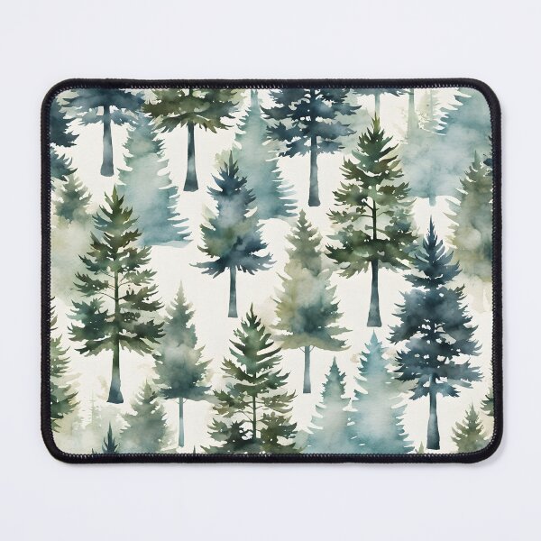 Item preview, Forest pattern watercolor conifers designed and sold by Naturitude.