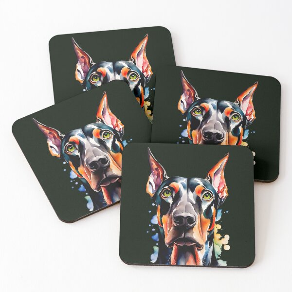 Item preview, Colorful Watercolor Whimsical Doberman Portrait designed and sold by anyasevchenko.
