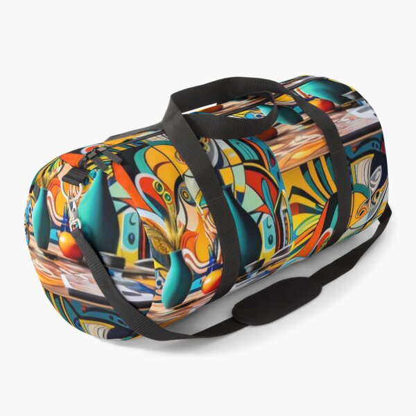 Item preview, digital art green blue vase on table with colourful abstrac background designed and sold by DigiArtNDesign.