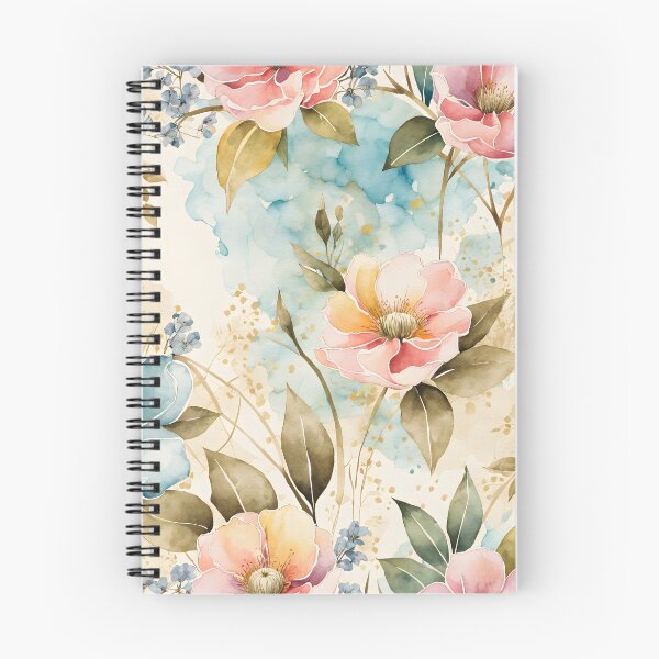 Item preview, Floral pattern yellow pink and blue golden designed and sold by Naturitude.