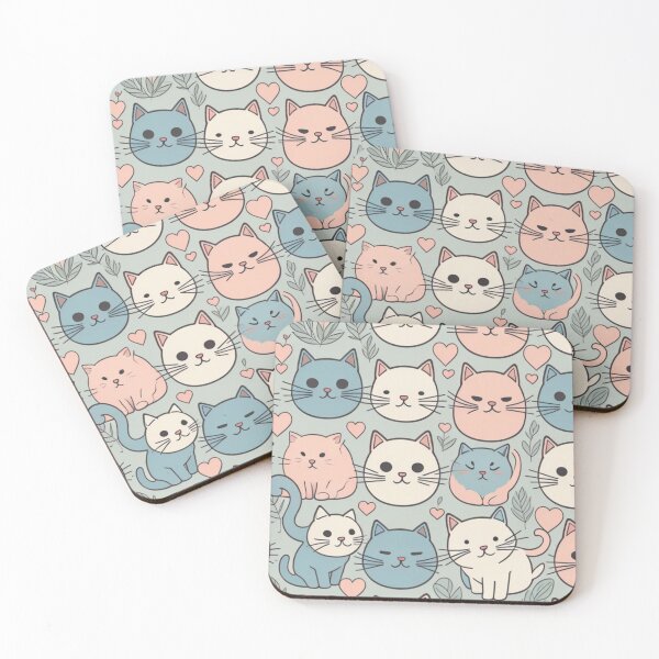 Item preview, Retro Cat Heads Pattern designed and sold by Memituss.