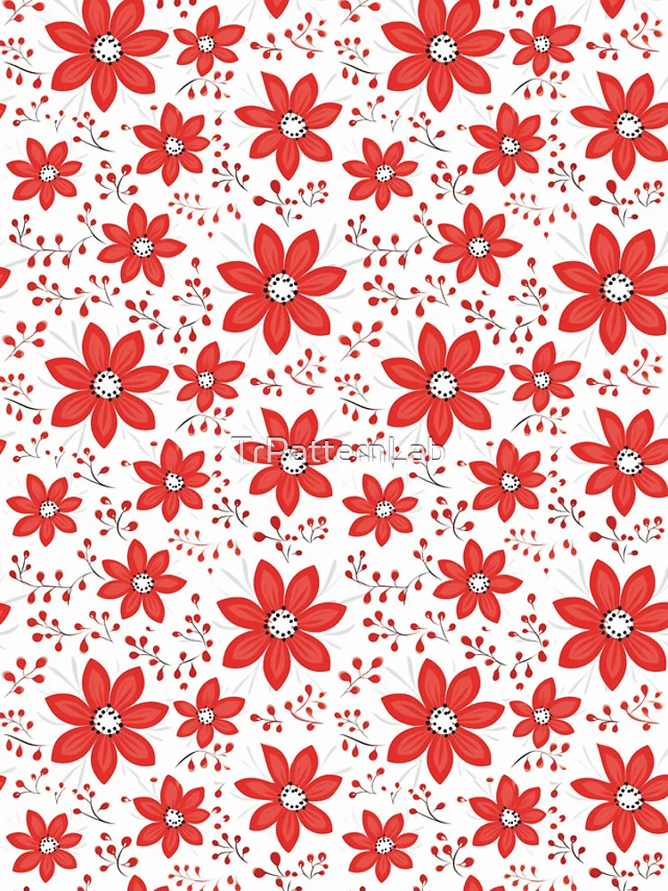 Thumbnail 4 of 4, iPhone Case, Red floral pattern designed and sold by TrPatternLab.