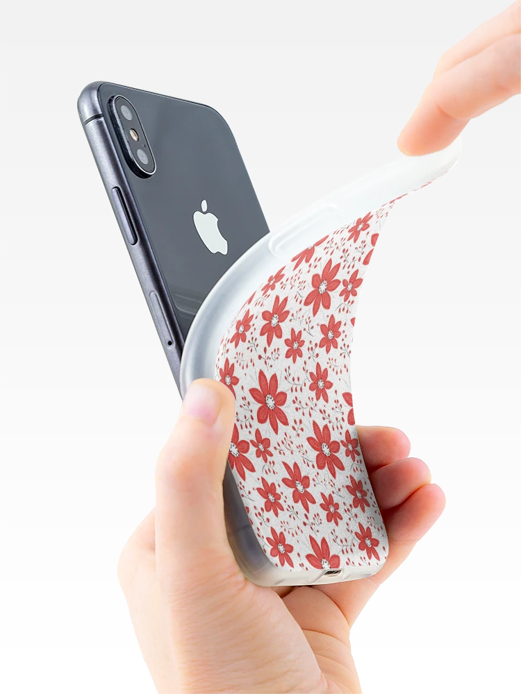 Thumbnail 4 of 5, iPhone Case, Red floral pattern designed and sold by TrPatternLab.