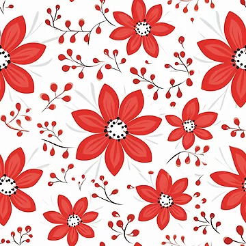 Artwork thumbnail, Red floral pattern by TrPatternLab