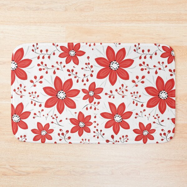Item preview, Red floral pattern designed and sold by TrPatternLab.