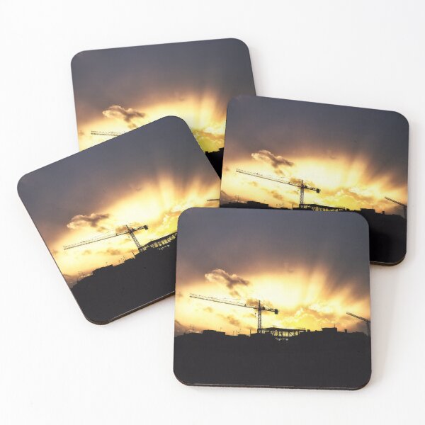 Item preview, Construction crane, Sunset Artwork, Sunset Photo designed and sold by IdoFriedmanArt.