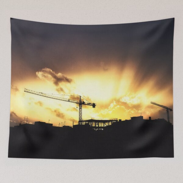 Item preview, Construction crane, Sunset Artwork, Sunset Photo designed and sold by IdoFriedmanArt.
