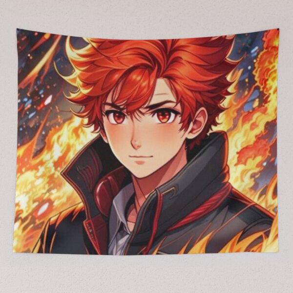 Item preview, Cool Anime Guy on Fire designed and sold by ExaltedCharm.