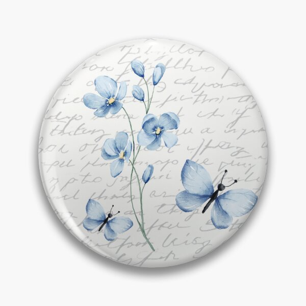 Item preview, Blue watercolour butterflies and flowers designed and sold by FlossOrFi.