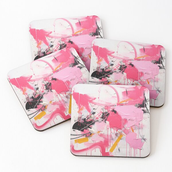 Item preview, modern oil painting designer canvas pink chaos colorful  designed and sold by LockeTheShop.