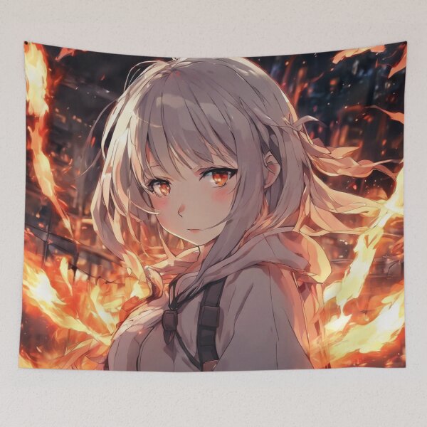 Item preview, Beautiful Anime Girl On Fire designed and sold by ExaltedCharm.
