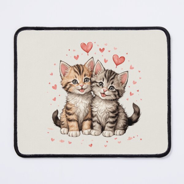 Item preview, Cute kitten with Hearts. Watercolor kitten love designed and sold by Zenalia.