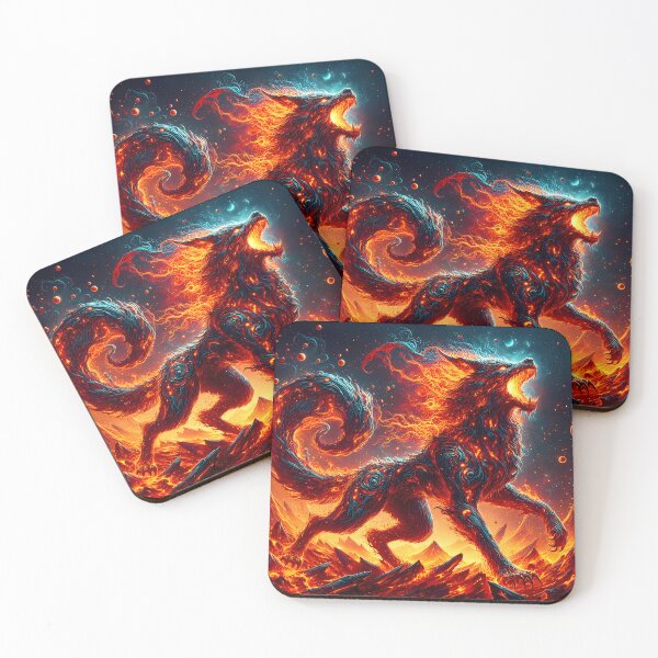 Item preview, Fire Lava Wolf, Ai Generated Art  designed and sold by ACC .