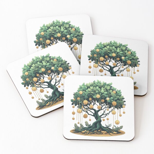 Item preview, Eucalyptus Tree with Golden Coins. Brings Wealth and Happiness designed and sold by MargaretFasDes.