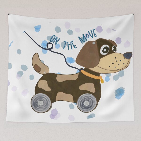 Item preview, On The Move Pull Pup designed and sold by AdriaCaps Art & Design.