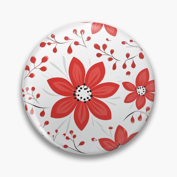 Item preview, Red floral pattern designed and sold by TrPatternLab.