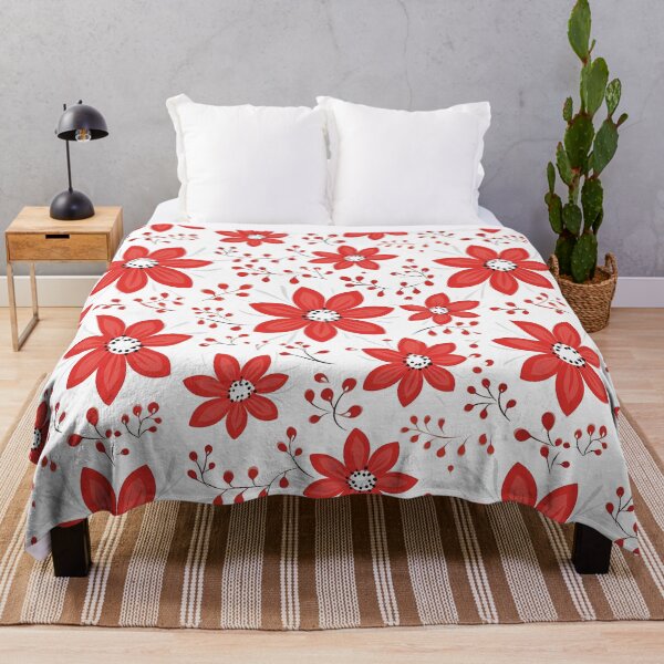 Item preview, Red floral pattern designed and sold by TrPatternLab.