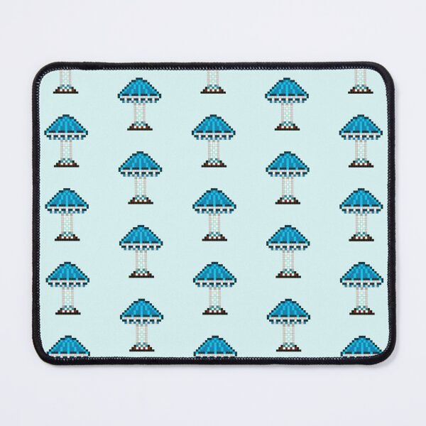 Item preview, Pixie Parasol Mushroom Pixel Painting On Light Blue Background designed and sold by CozyPixelFluff.