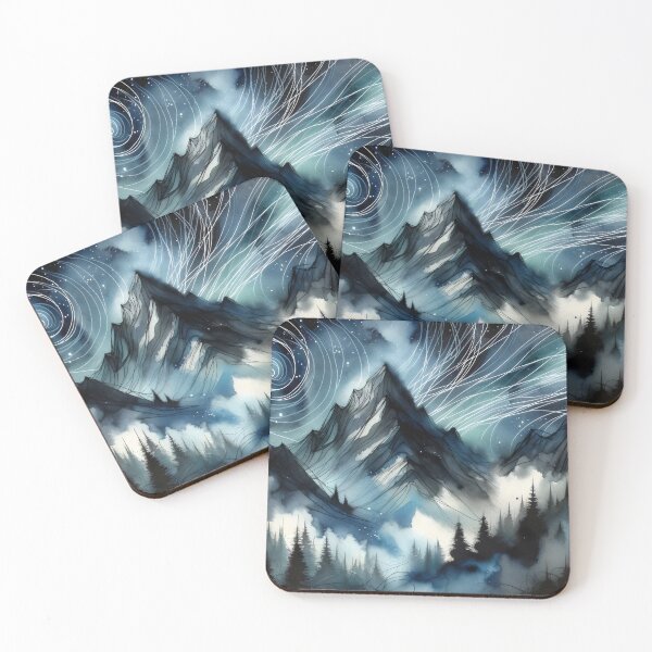 Item preview, Watercolour Abstract Mountains at Night designed and sold by Truck Stop One.