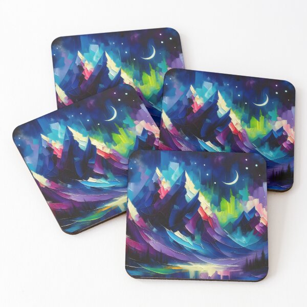 Item preview, Oil Painting Abstract Mountains at Night designed and sold by Truck Stop One.